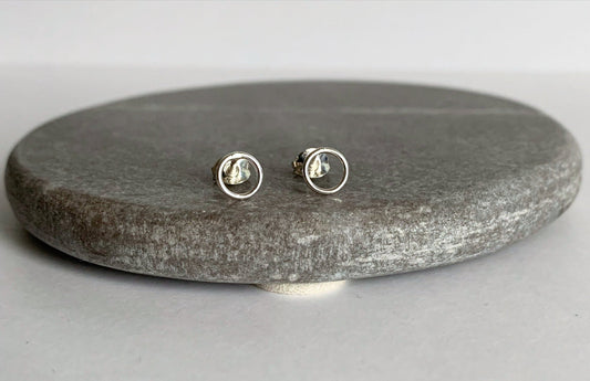 Simple silver circle earrings NM47