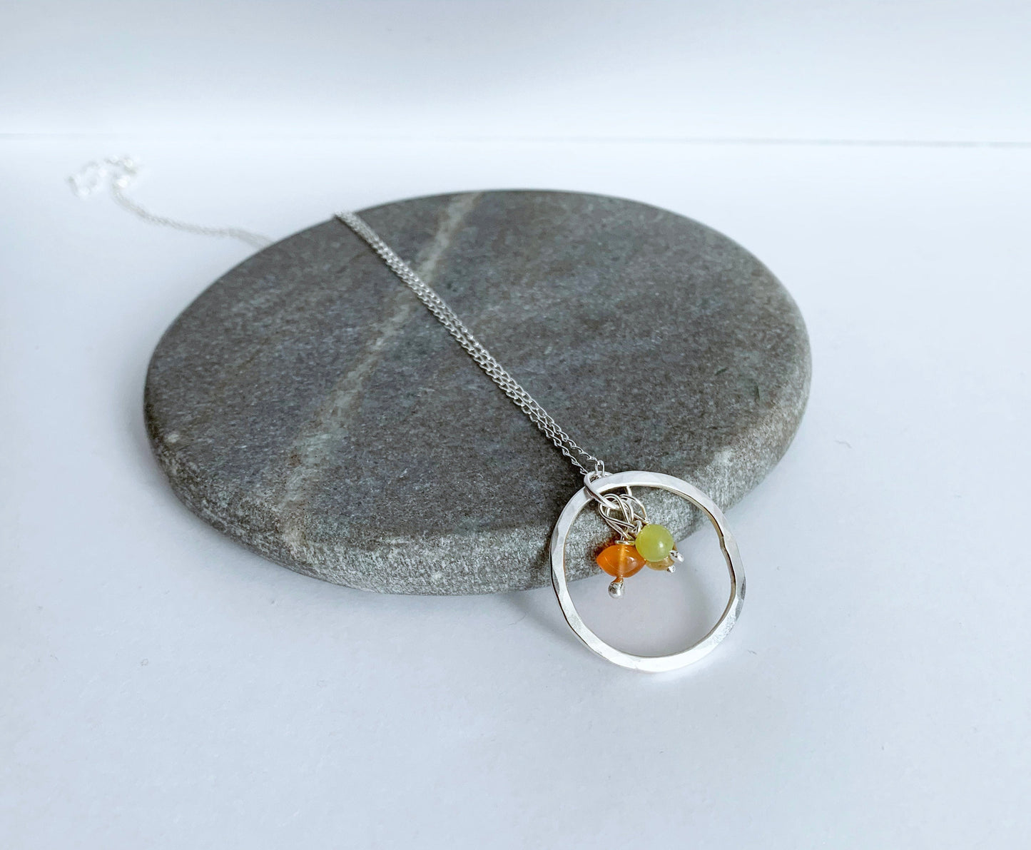 November Birthstone - Sunshine Necklace - Carnelian, Lemon Jasper and Citrine