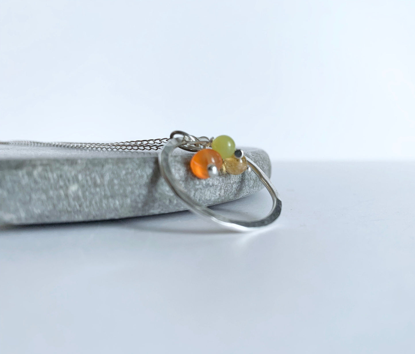 November Birthstone - Sunshine Necklace - Carnelian, Lemon Jasper and Citrine
