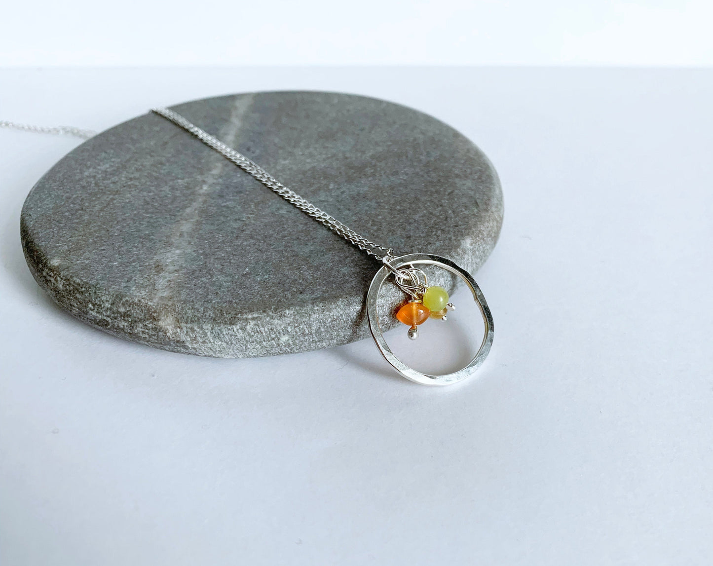 November Birthstone - Sunshine Necklace - Carnelian, Lemon Jasper and Citrine