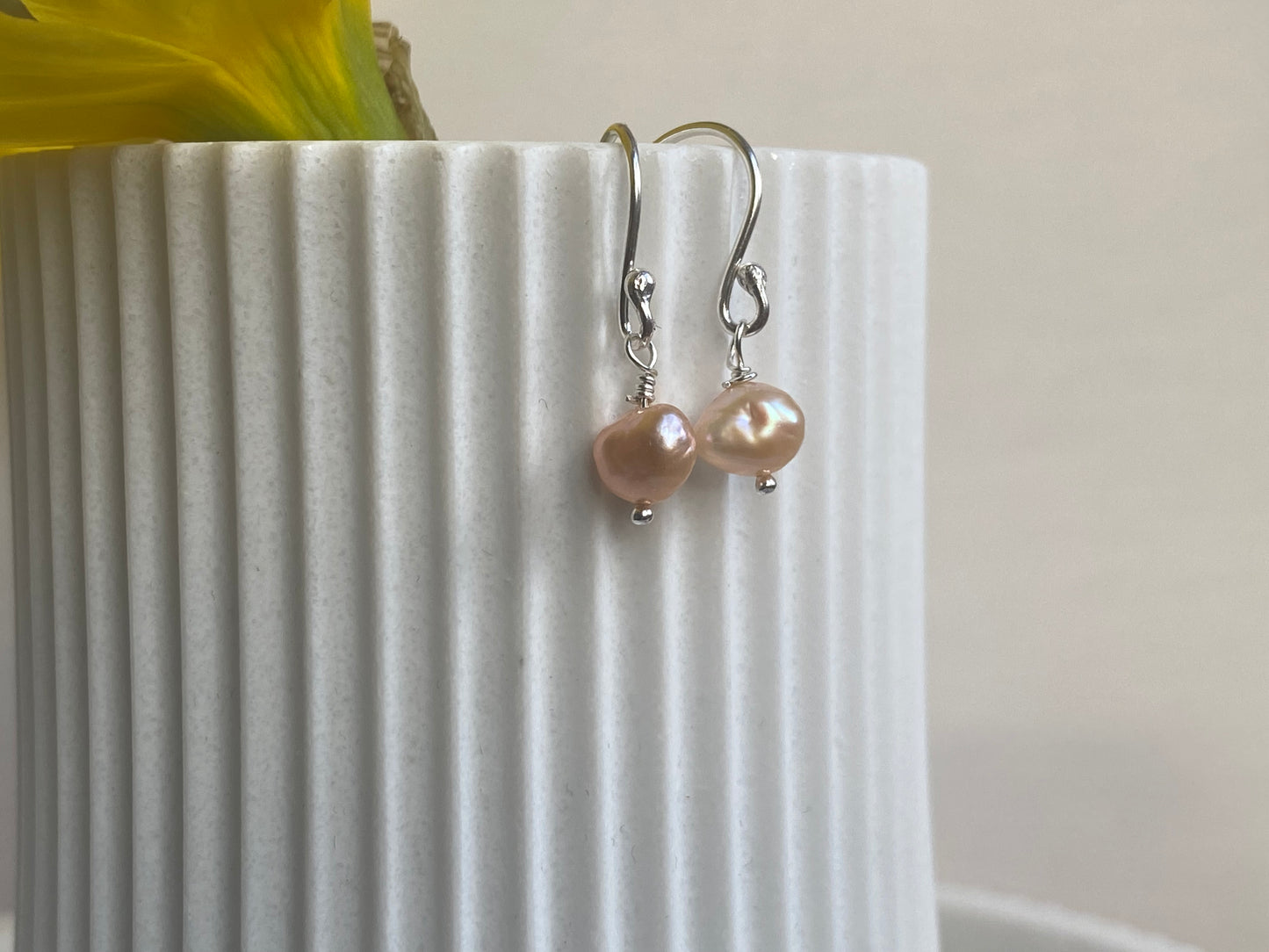 Peach Pearl earrings