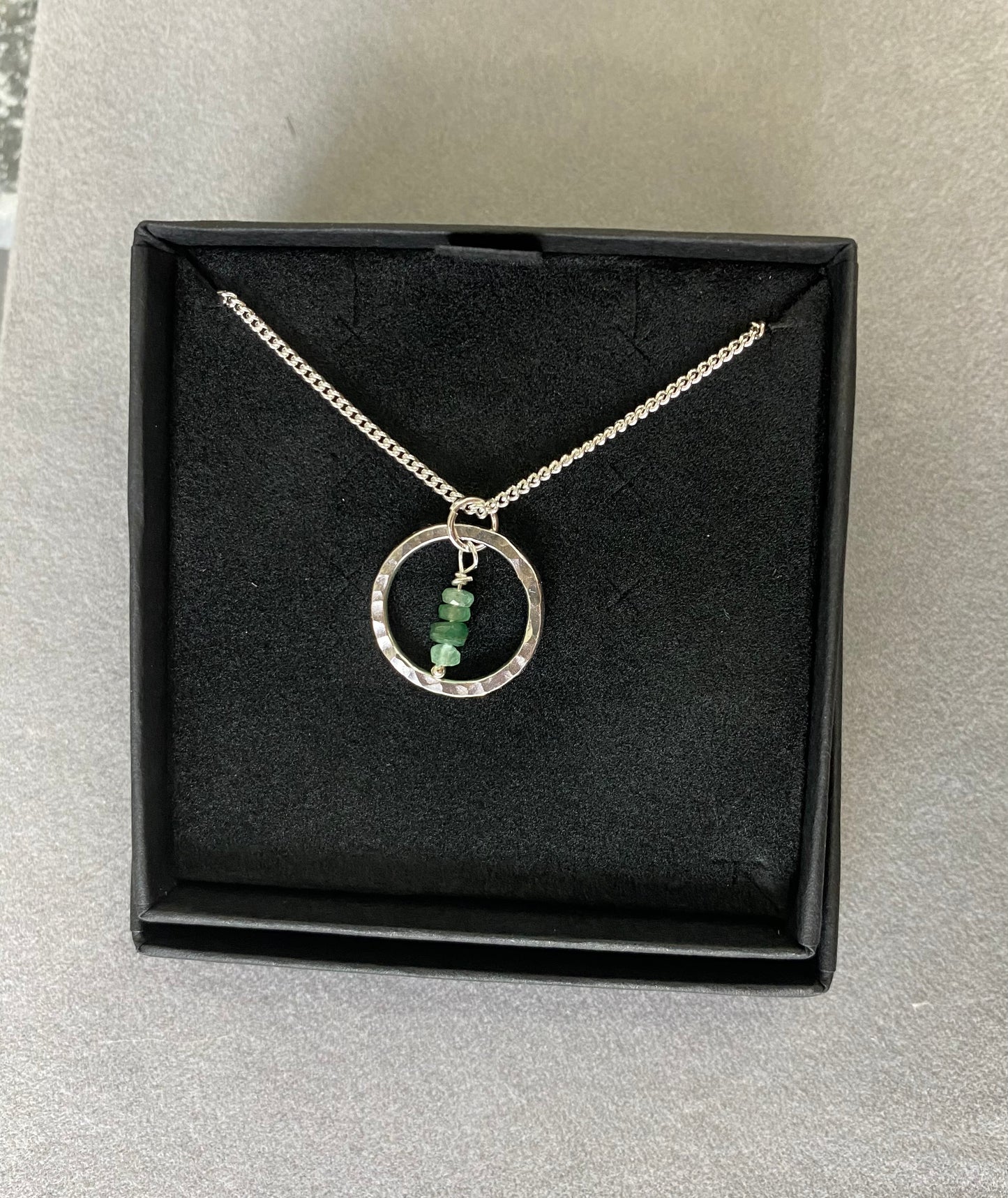 Emerald circle necklace