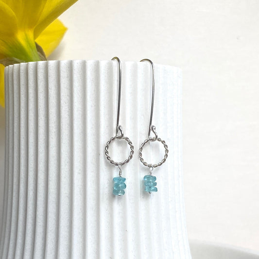 Apatite 'feeling blue' drop earrings NM47