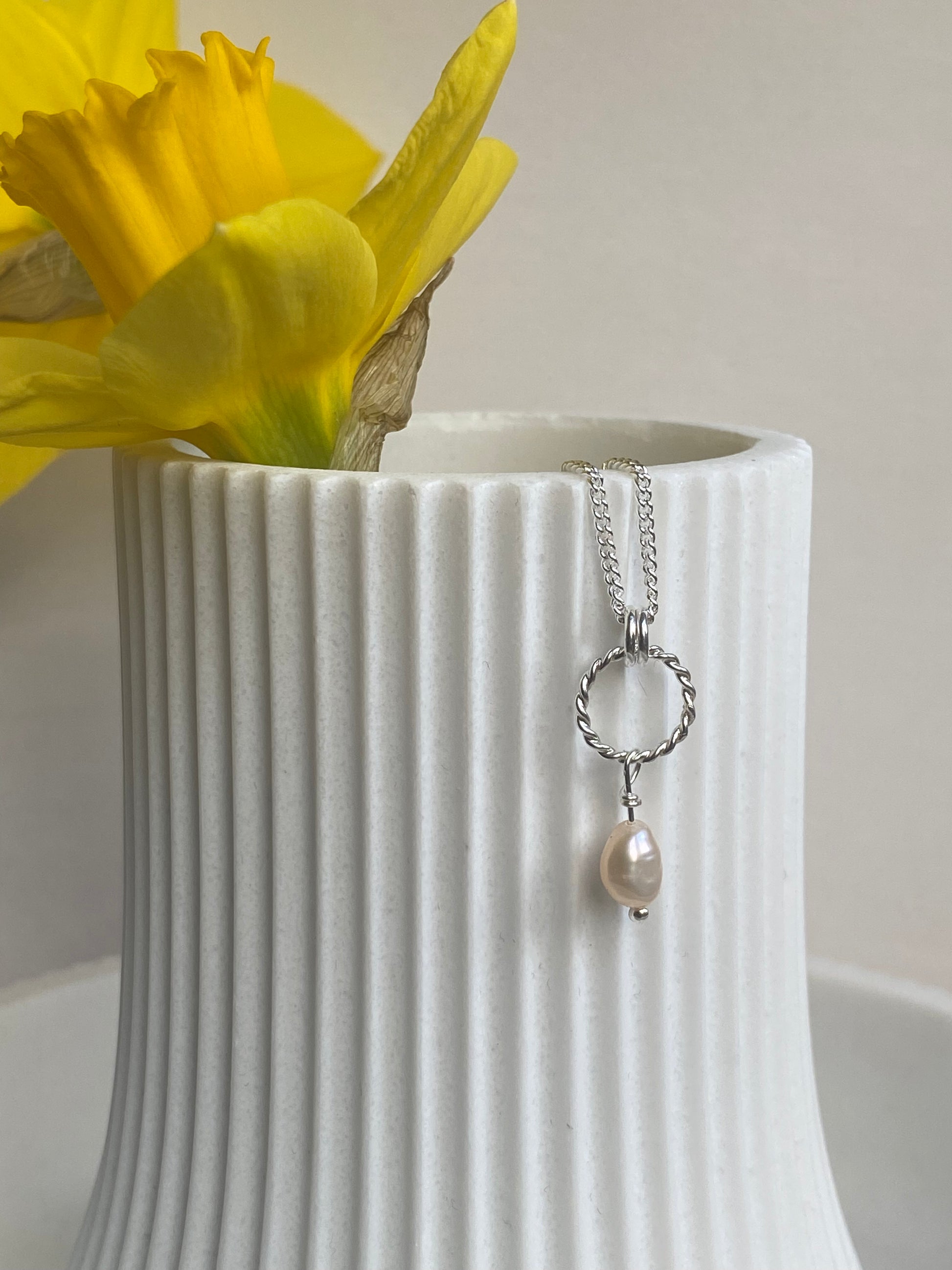 Dusty pink Pearl necklace NM47