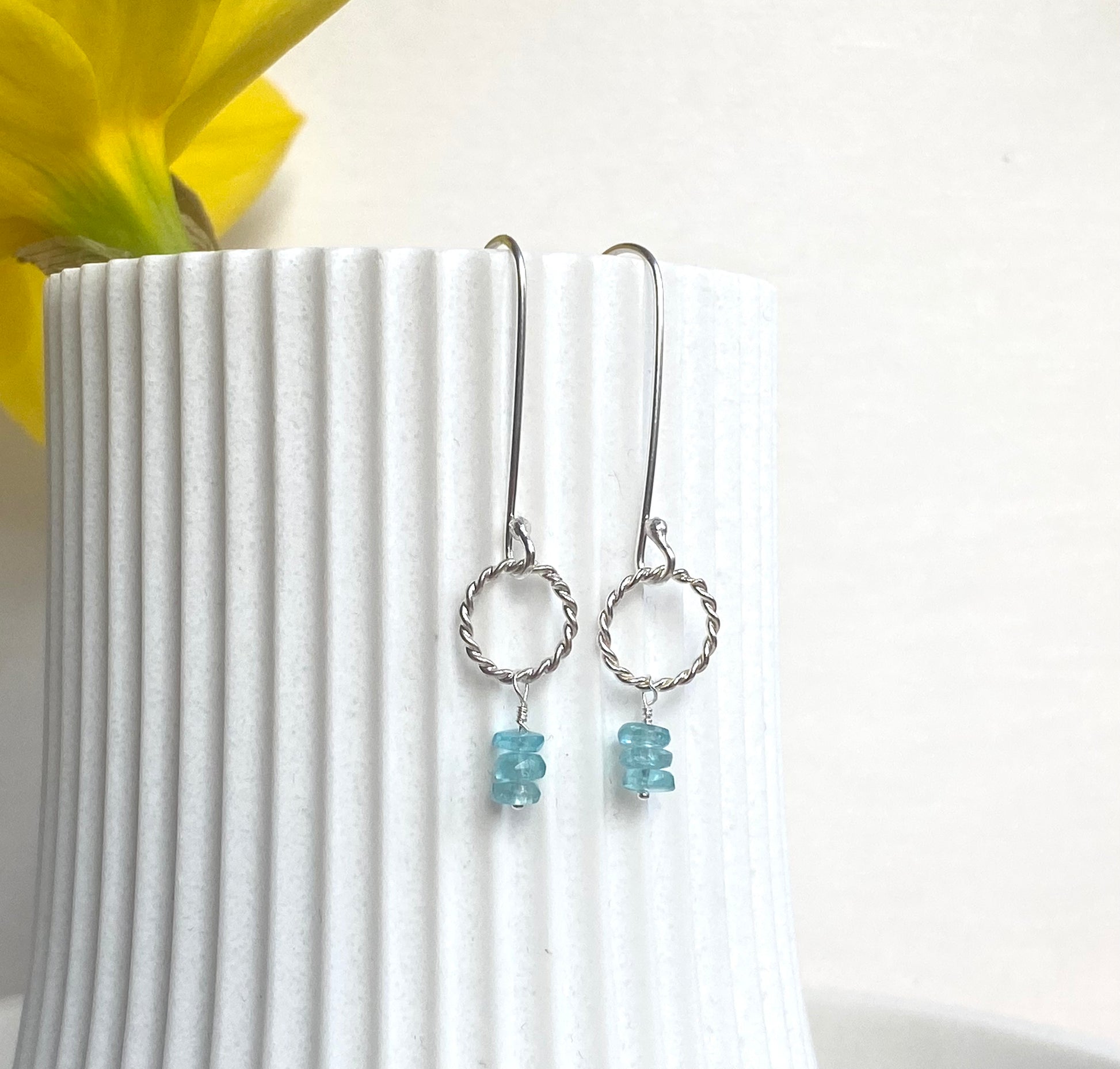 Apatite 'feeling blue' drop earrings NM47