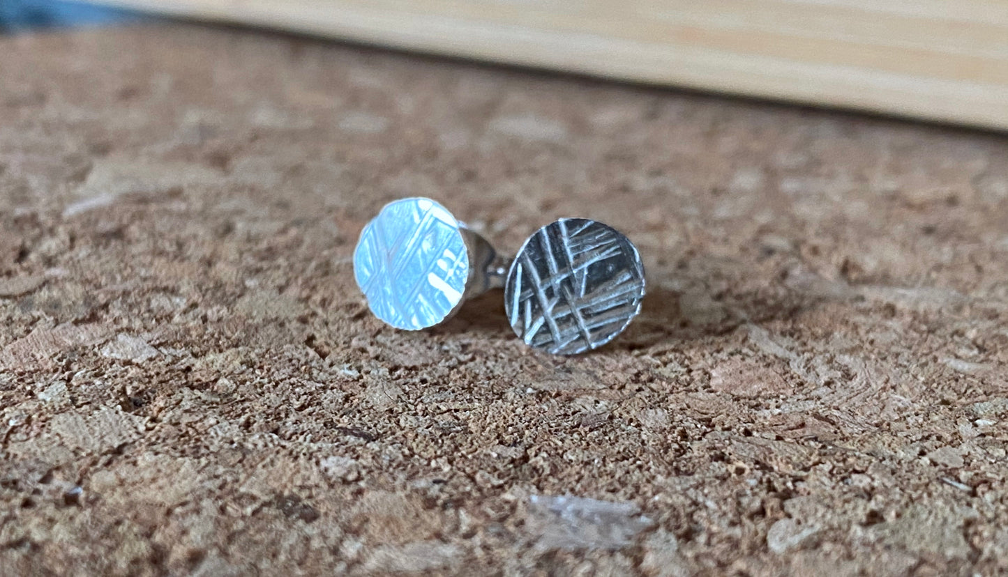 Recycled silver studs