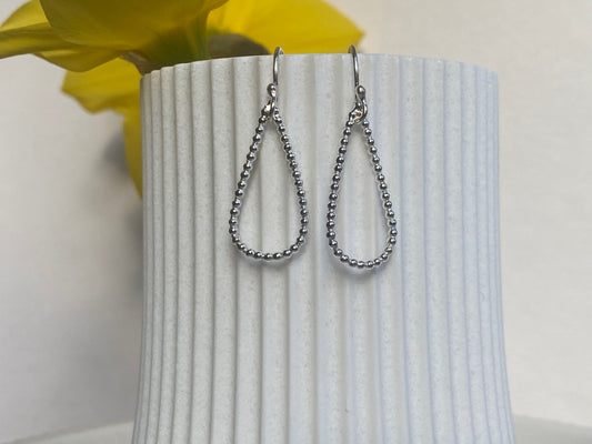 Beaded sterling silver drop earrings