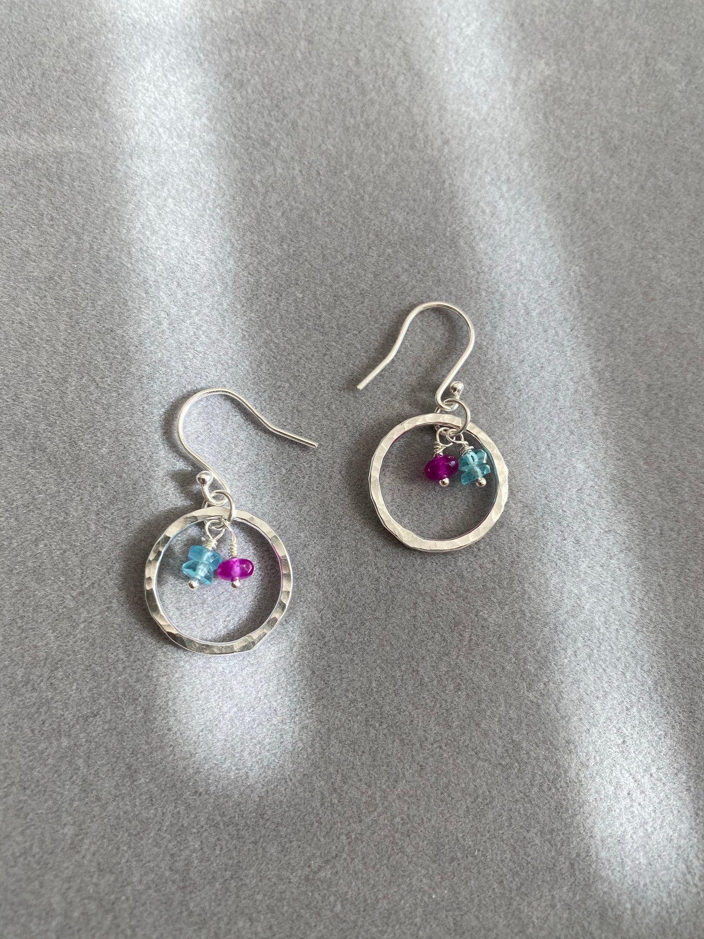 Aquamarine & Dyed Jade drop earring