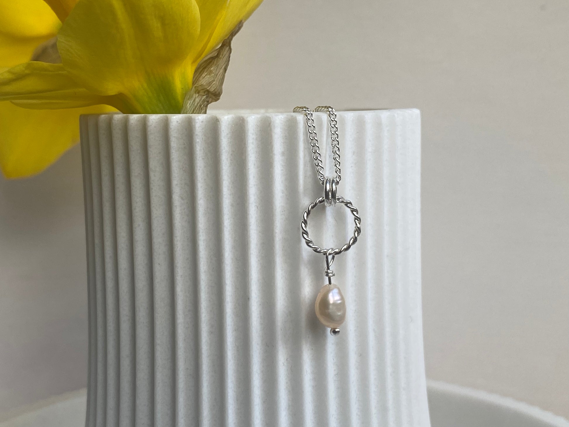 Dusty pink Pearl necklace NM47