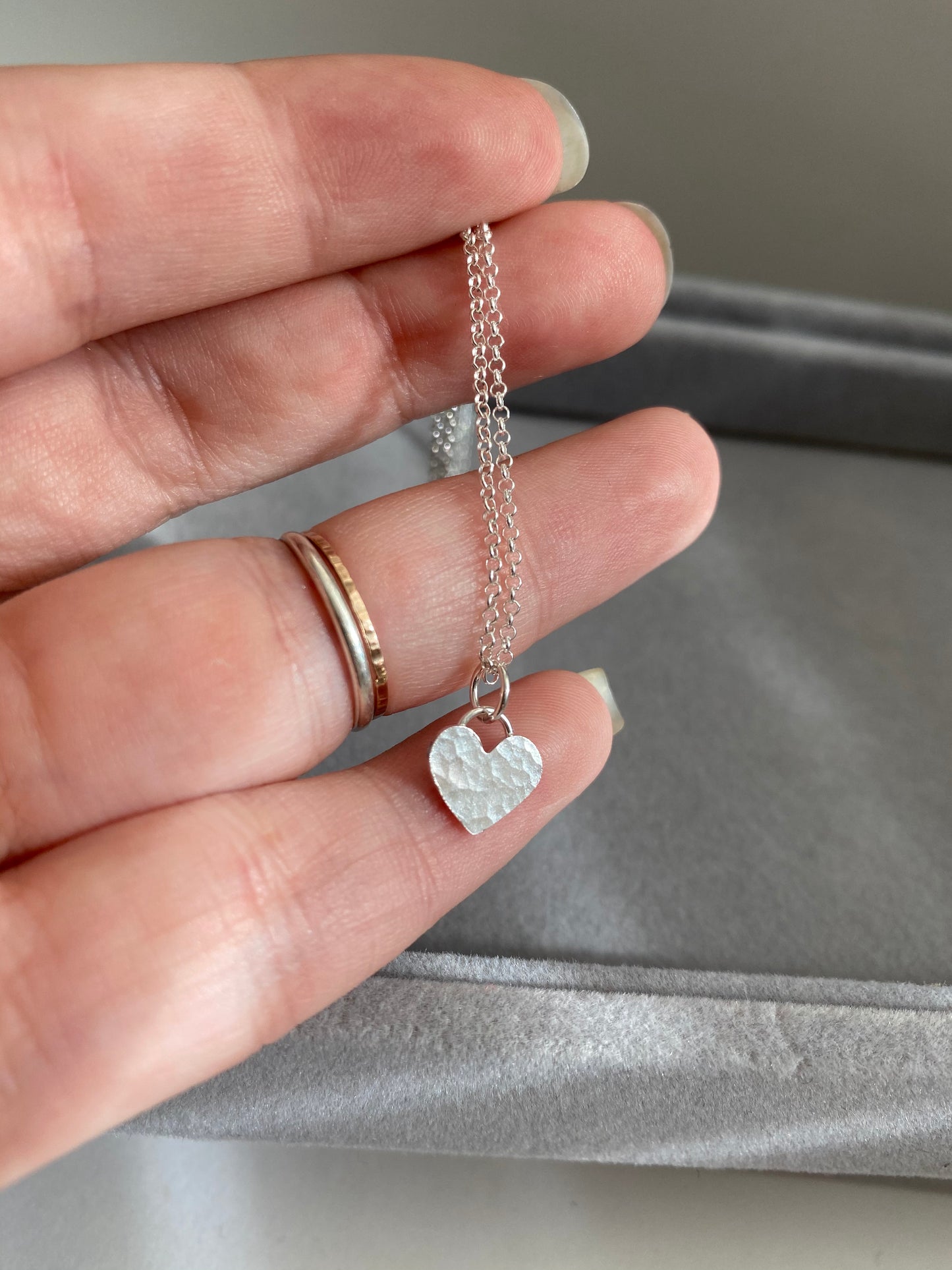 Sterling silver heart necklace -mini