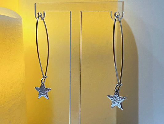 Star long drop earrings